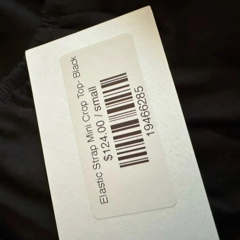 Mikoh Women’s Mini Crop Top Size Small Black Summer Stretch New Elastic Strap - Picture 8 of 10